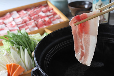 Shabu-shabu hot pot with Satsuma Roppaku black pork